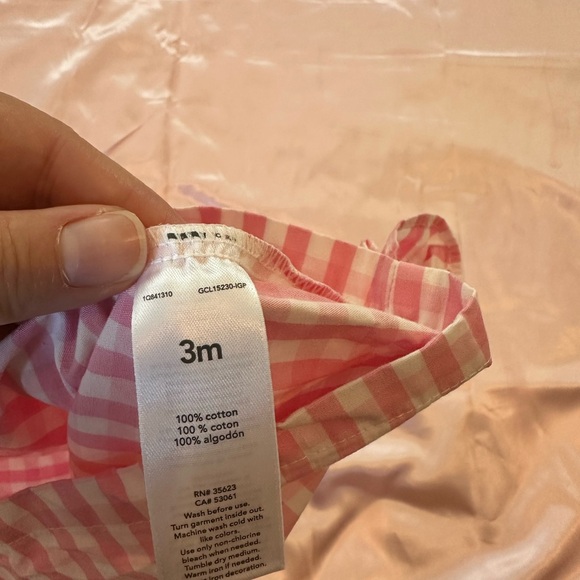 New without tags pink gingham top 0-3 month - Picture 2 of 5